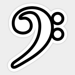 Bass Clef White Sticker